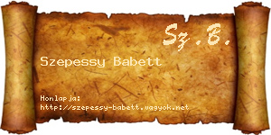 Szepessy Babett névjegykártya